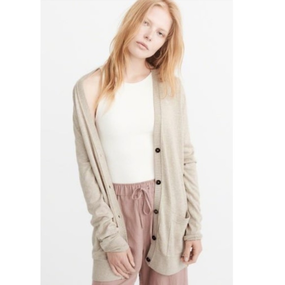 Abercrombie & Fitch Sweaters - Abercrombie & Fitch Tan Boyfriend Cardigan